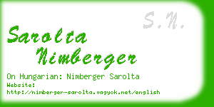 sarolta nimberger business card